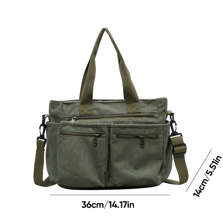 Single-colored Corduroy Tote Bag | Bowlift