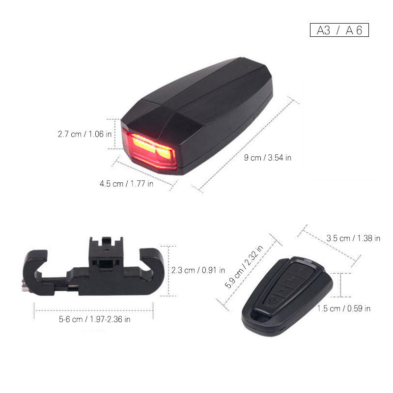 Intelligent sound and light alarm rear for bicycle | Bowlift