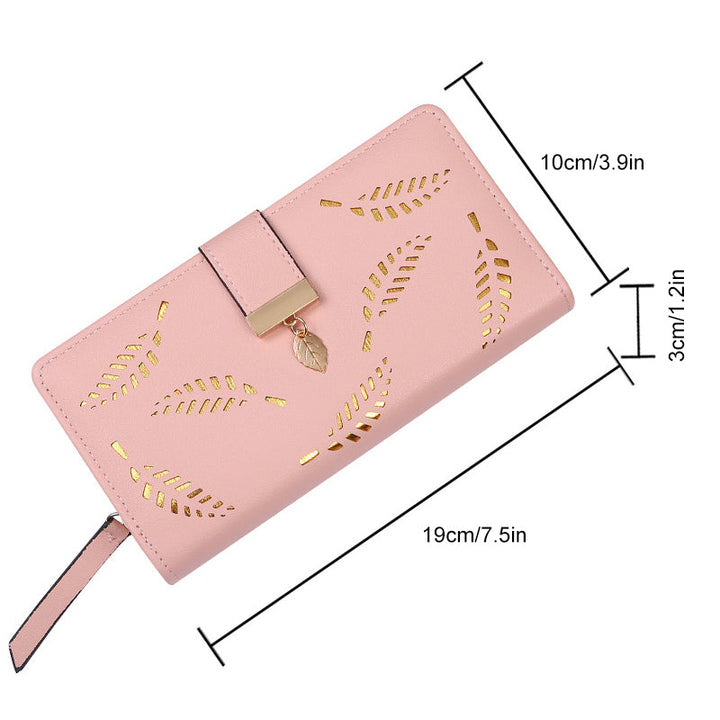 BowLift | Long wallet for women with leaf pattern