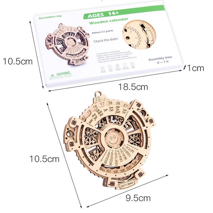 Wooden Gechanical Gear Perpetual Calendar Model Kits | Bowlift