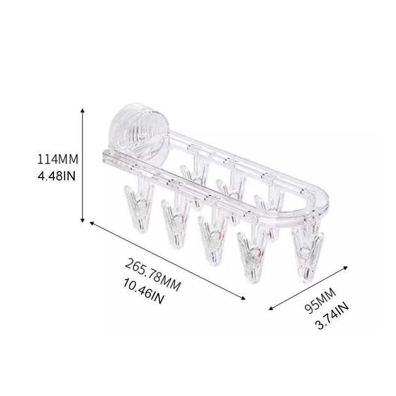 BowLift | Suction cup collapsible clothes hanger with clip