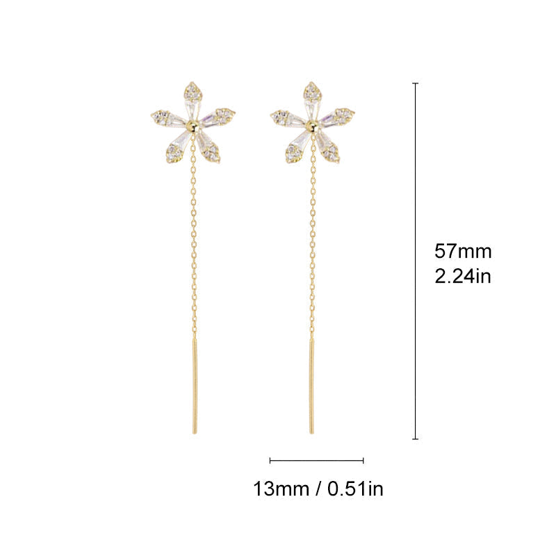 BowLift | Shiny Fringe Flower Earrings