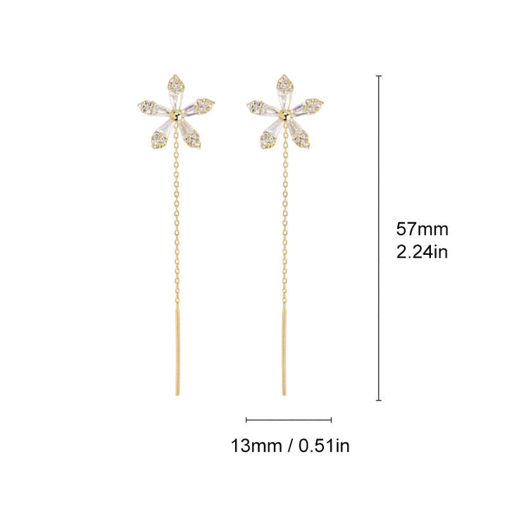 BowLift | Shiny Fringe Flower Earrings
