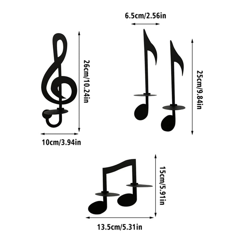 Black Music Note Wall Light Bowlift