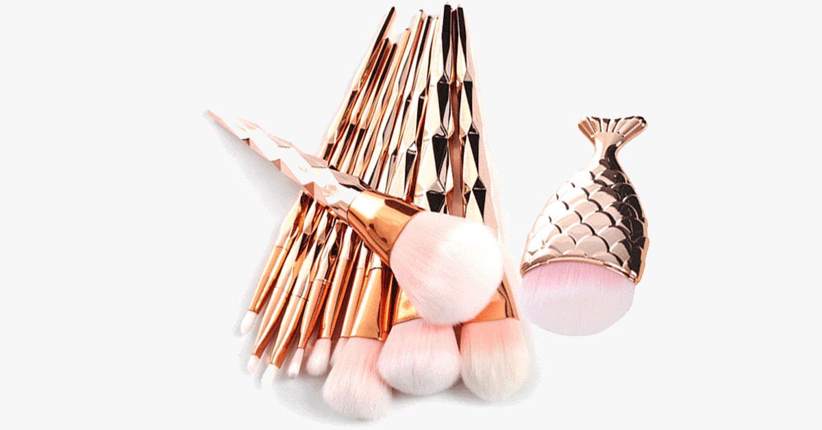 BowLift | Gold Jewel Mermaid Brush Set