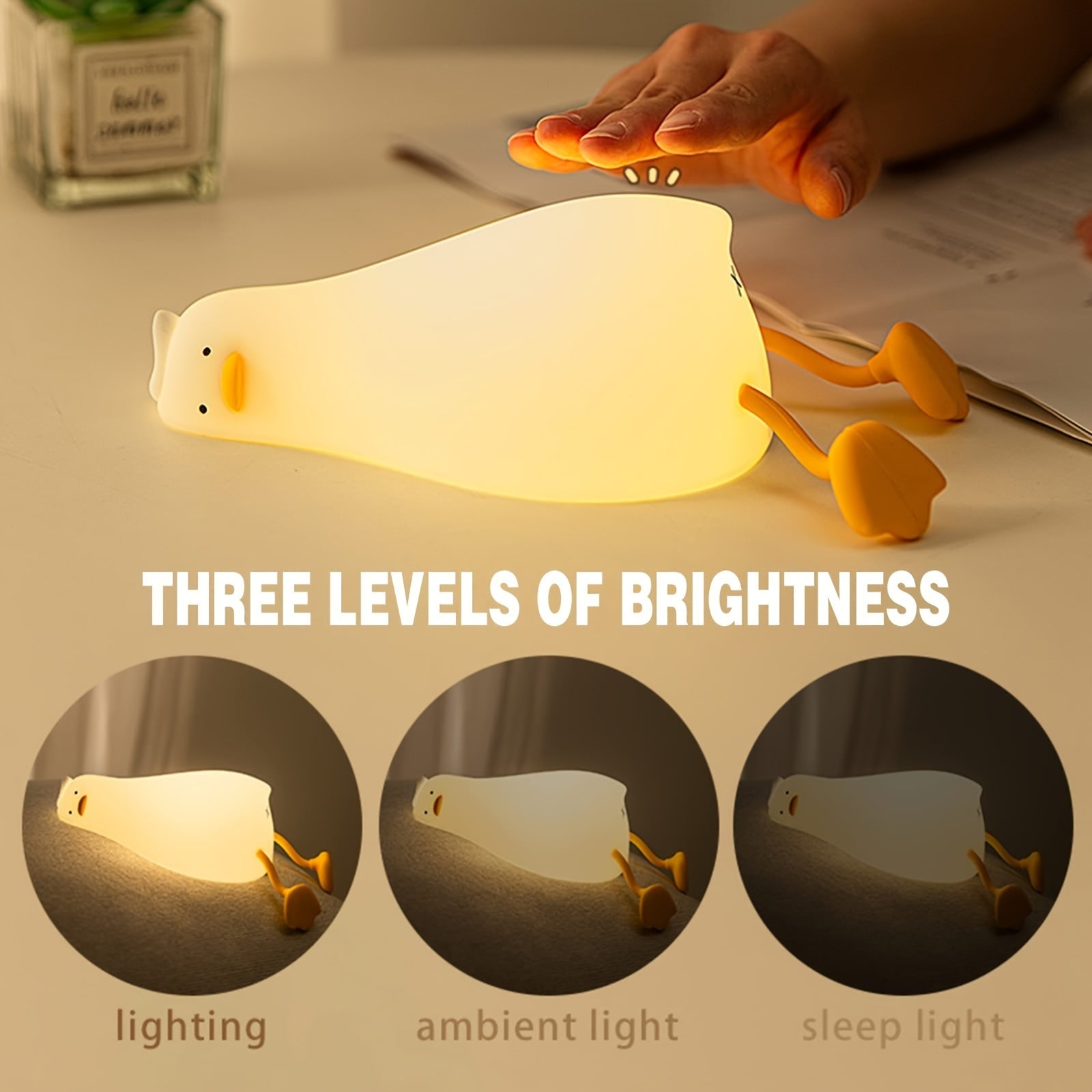 BowLift | Sleeping Duck Lamp - Rechargeable Dimmable Silicone Night Light