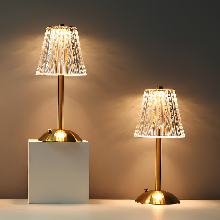 Golden Crystal Table Lamp - Aurora Luxe | Bowlift