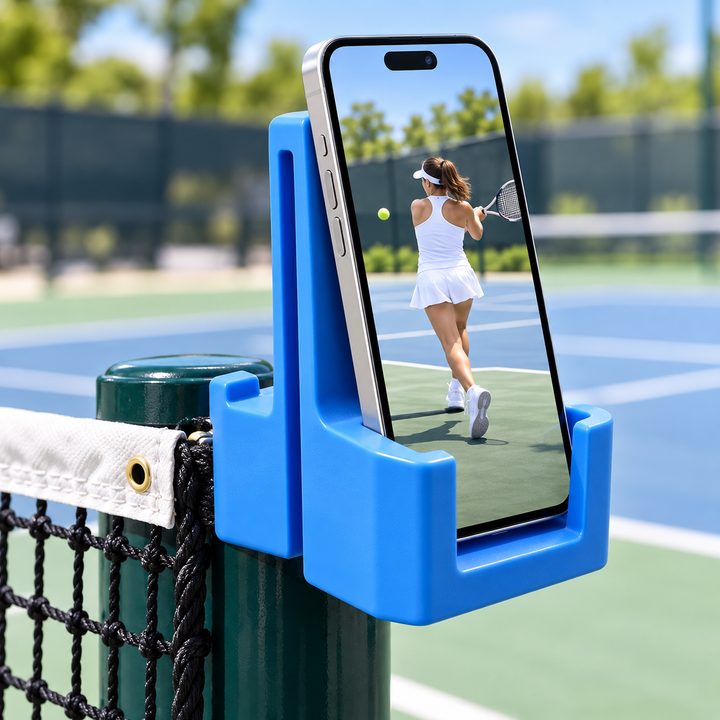 Clip-On Tennis Net Phone Mount Bowlift