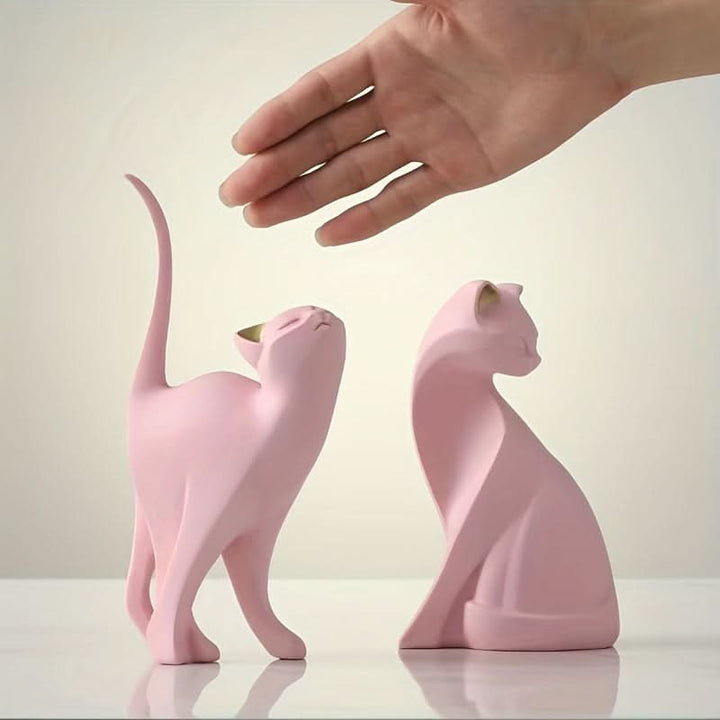 BowLift | Modern Resin Cat Figurine – Nordic Style Decor