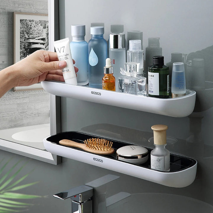 BowLift | Wall-Mounted Shower Storage Rack Without Drilling – With Towel Holder & Drain Holes