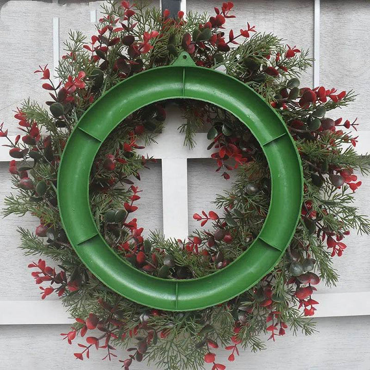 BowLift | Artifical Cherry Pattern Wreaths Christmas Wreath Red Door Wreath Wall Hanging Garland Ornaments Rattan Circle Wall Decoration