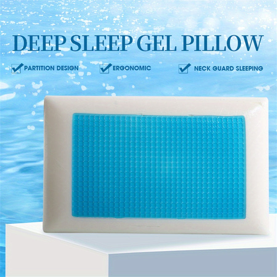 1pc Ergonomic Memory Foam Pillow with Breathable Mesh and Cooling Gel Core - Supports Neck and Back for Comfortable Sleep | Bowlift
