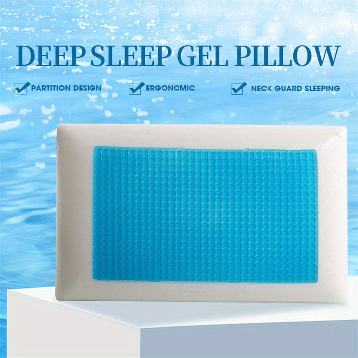 1pc Ergonomic Memory Foam Pillow with Breathable Mesh and Cooling Gel Core - Supports Neck and Back for Comfortable Sleep | Bowlift