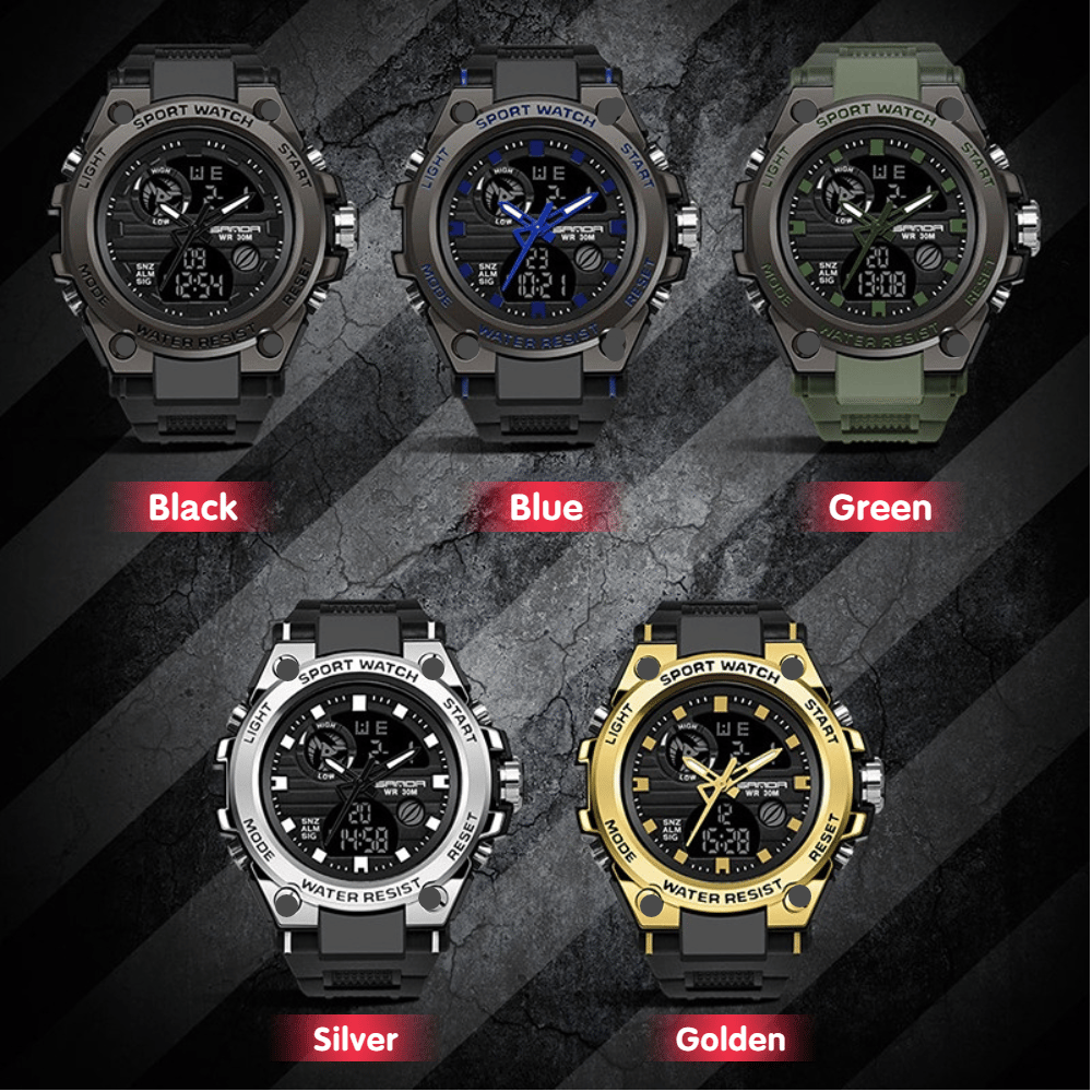 BowLift | Sporty Dual-Display Mode Multifunctional Waterproof Luminous Men's Wristwatch