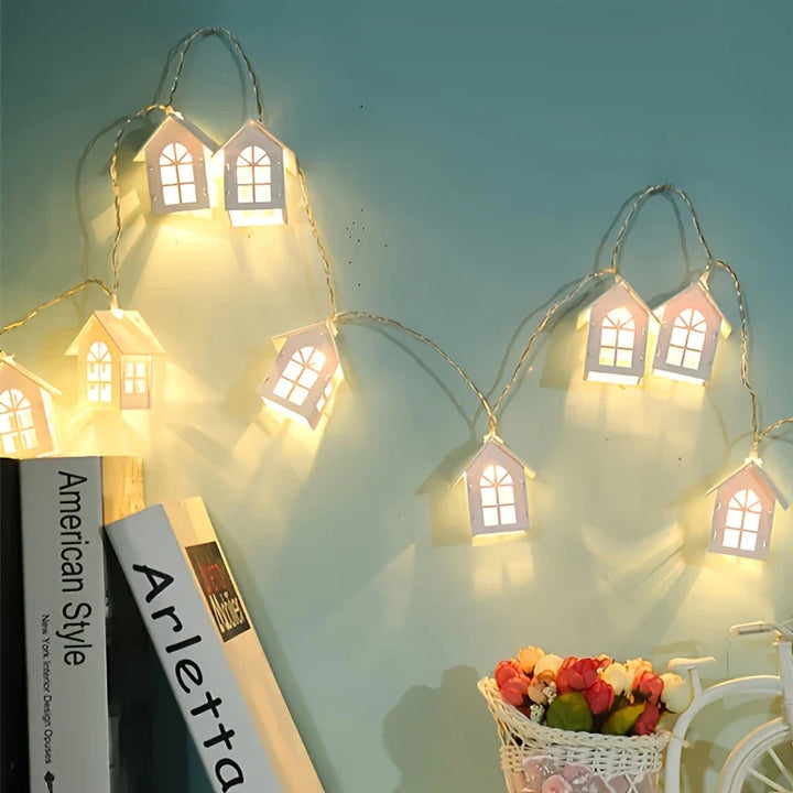 BowLift | LED fairy lights with mini houses - Decorative Christmas lighting for indoor use