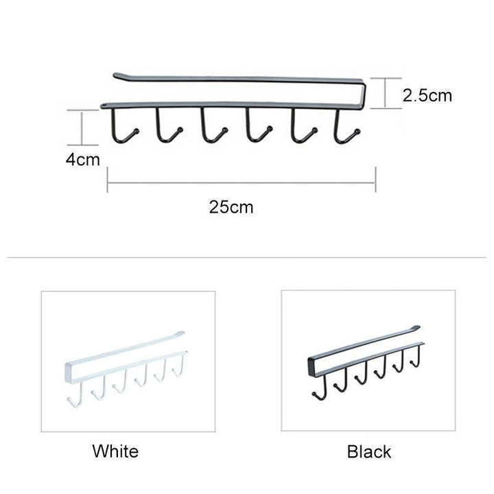BowLift | 6 Hooks Under-Cabinet Hanger Rack