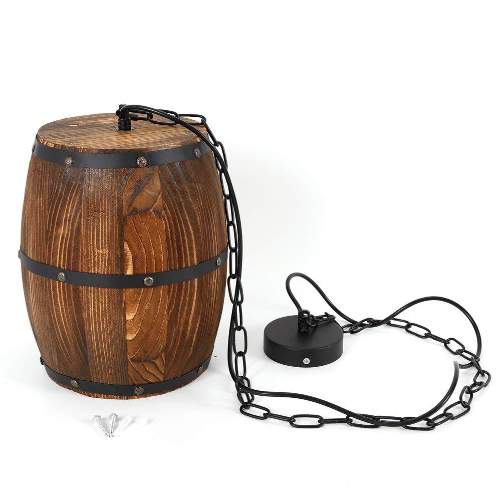 Retro wooden wine barrel pendant lamp | Bowlift