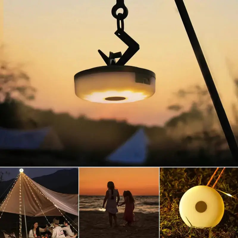 BowLift | 4 in 1 Camp Light – Portable Camping Lantern, String Lights with 8 Lighting Modes, Rechargeable Power Bank for Outdoor Adventures