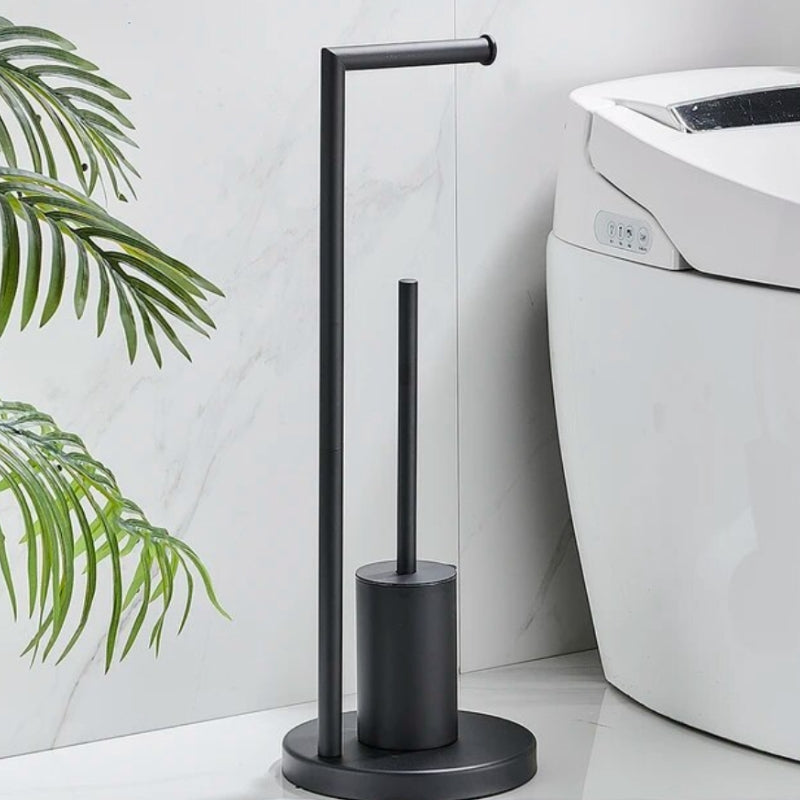 CleanStand Freestanding Toilet Paper Holder with Brush Bowlift