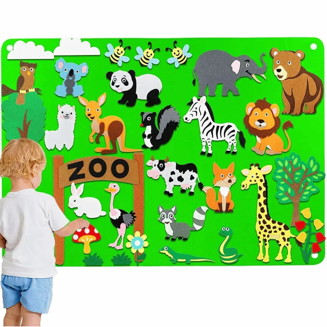 BowLift | WonderWild Felt Board – Interactive Felt Board with Animal Stickers for Learning & Playing