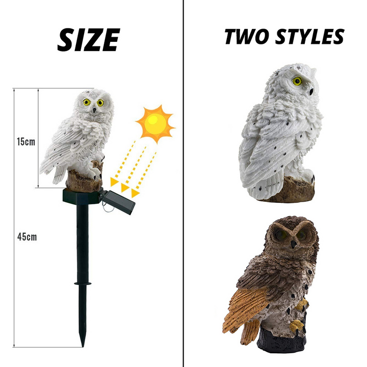 BowLift | Solar Garden Light Owl – LED Outdoor Light for Garden, Terrace and Balcony, weatherproof