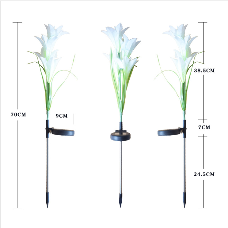 BowLift | Solar LED flower lights in lily shape – Color-changing garden lights with stake for outdoor areas