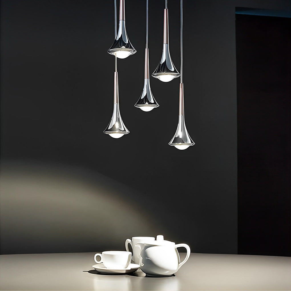 BowLift | LumiDrop Nordic Design Pendant Light | Drop Shape | Elegant LED Light for Dining Room & Living Room | In Black, Gold & Chrome