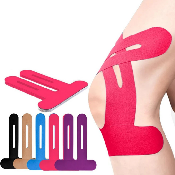 BowLift | Pre-Cut Knee Support Tape | Breathable Cotton | Elastic & Water-Resistant Adhesion