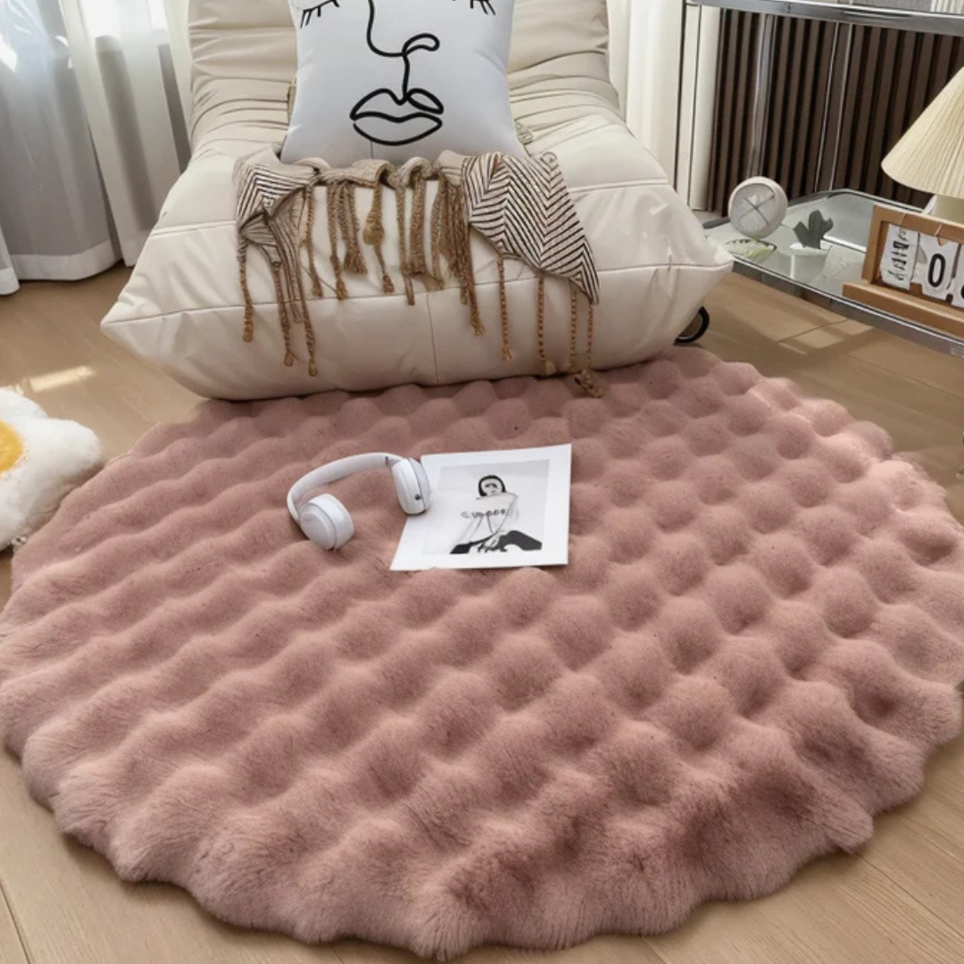 BowLift | Round Fleece Rug 90x90 cm Soft Anti-Slip