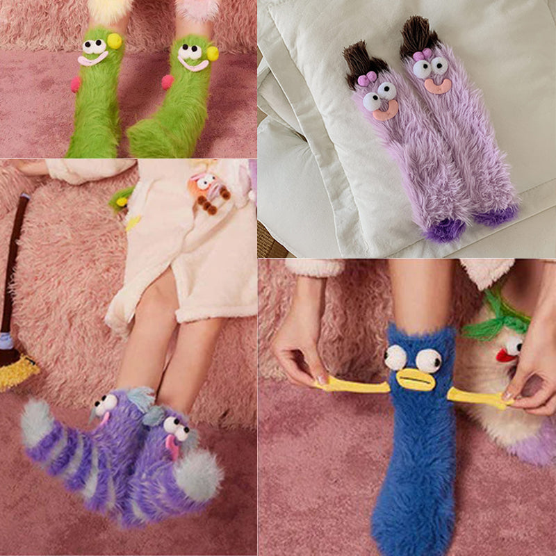 BowLift | Coral velour three-dimensional original socks