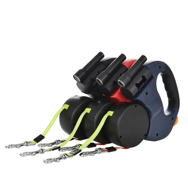 BowLift | Duoglow Double Dog Leash with LED Light, 360° Rotating Hinge, 66 lbs Capacity