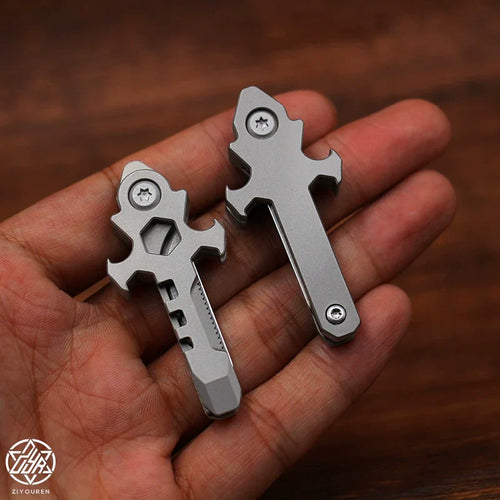 BowLift | Titanium Multi-Tool Keychain: Mini EDC Gadget with Bottle Opener & Box Cutter