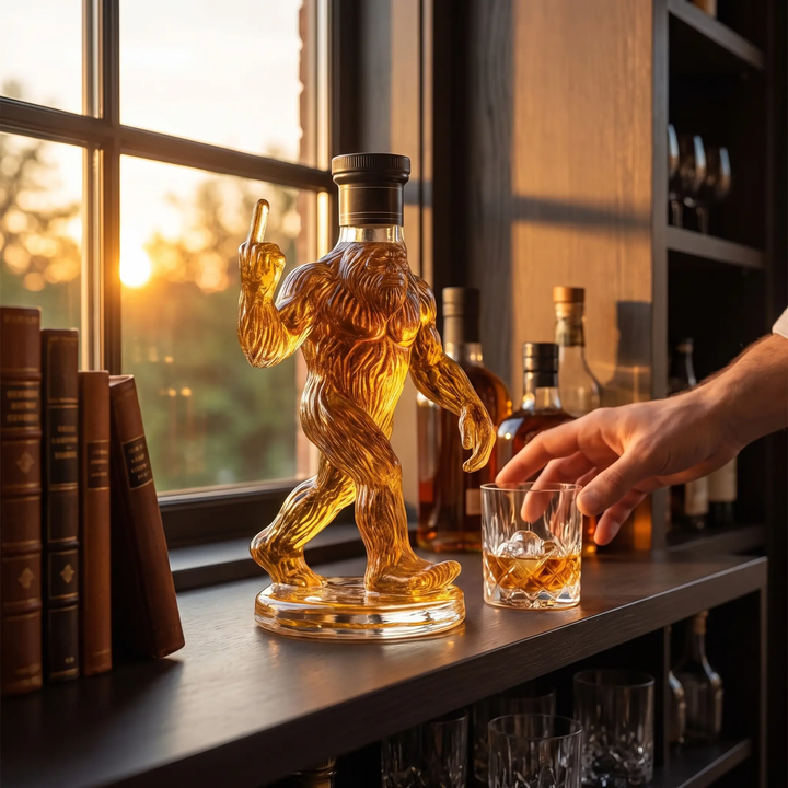 BowLift | Whiskey Decanter Funny Bigfoot Glass Bottle