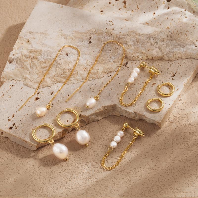 BowLift | 4 Pair Pearl Accented Earrings Set