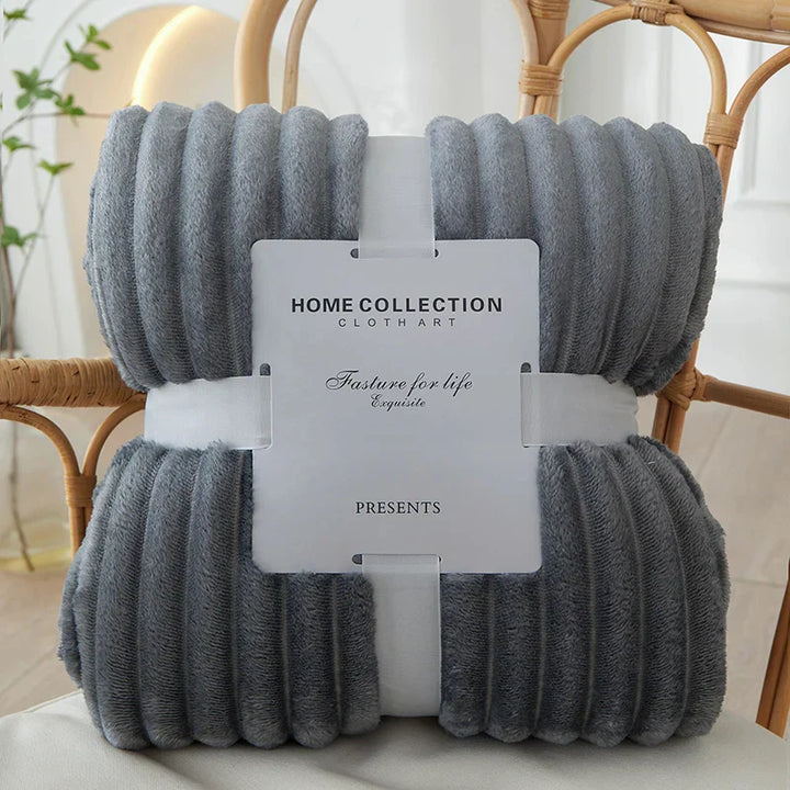 BowLift | Wide Striped Flannel Fleece Blanket - CozyStripe