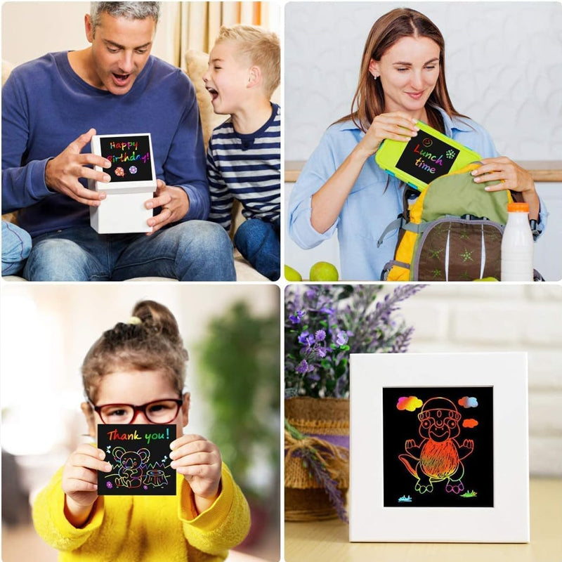 BowLift | 【100 sheets/1 set】DIY Rainbow Magic Scratch Paper Art Set