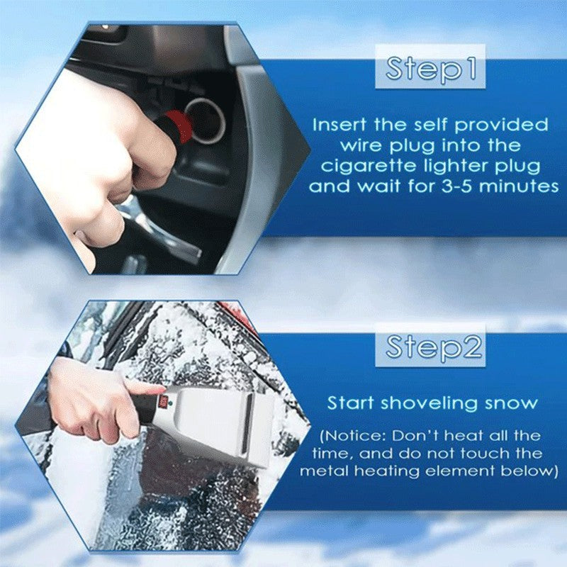 BowLift | Heated Snow Ice Scraper for Car 12V Plug into Cigarette Lighter