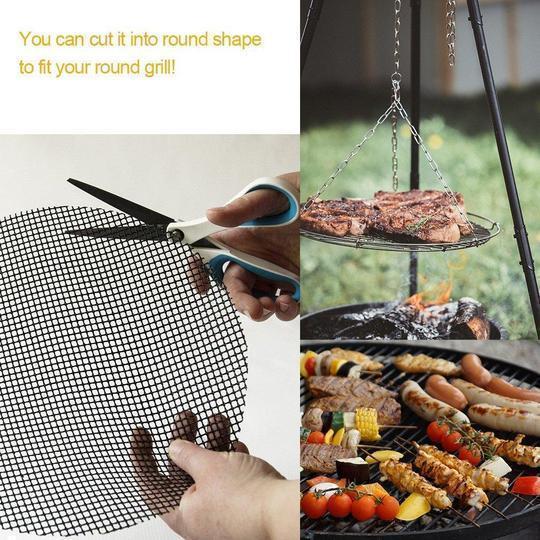 Teflon Non-stick BBQ Grill Mesh Mat for Reusable Cleaning | Bowlift