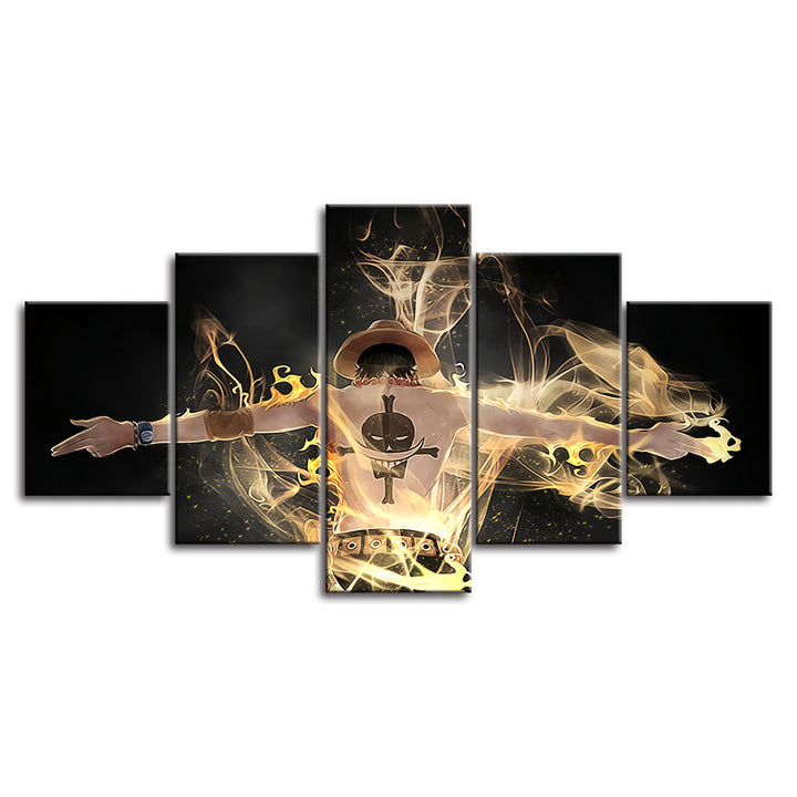 Skullman Fire 5 Piece - Canvas Wall Art Painting | Bowlift