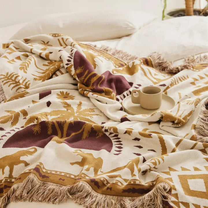 BowLift | Azura Boho Geometric Knit Blanket
