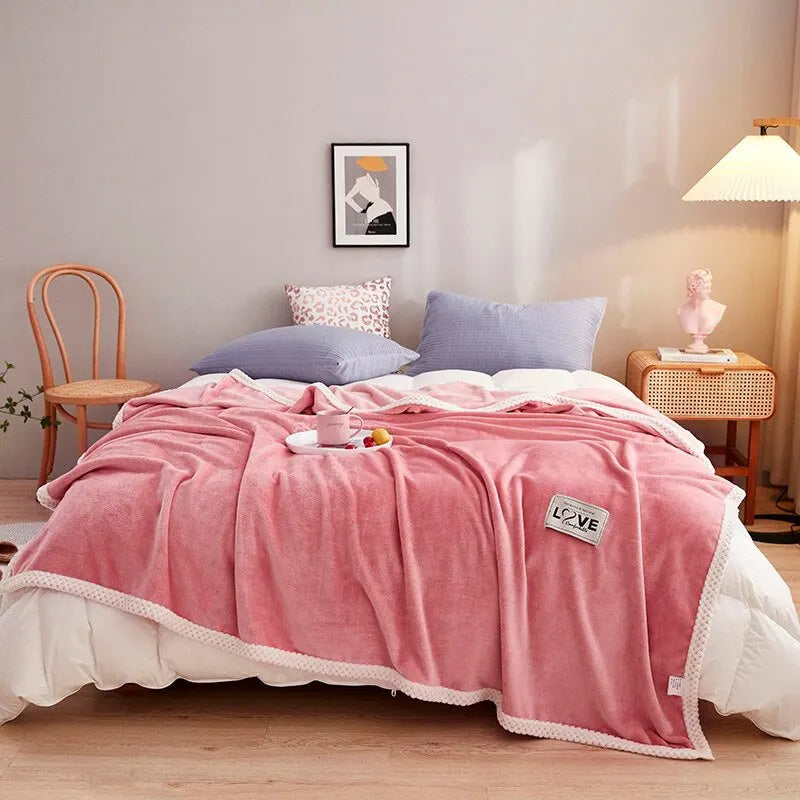 BowLift | Pink Flannel Fleece Blanket - BlushCozy