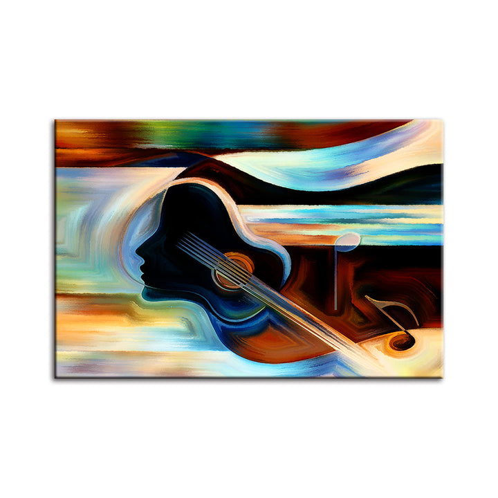 Guitar Lady - Canvas Wall Art Painting | Bowlift