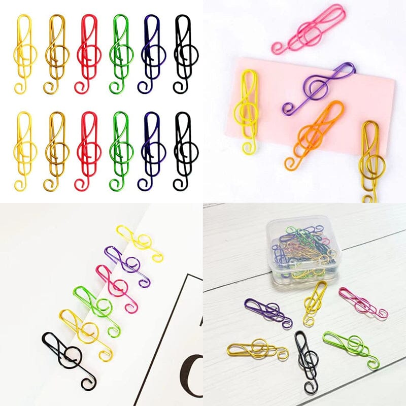 Music Multicolored Metal Paper Clips | Bowlift