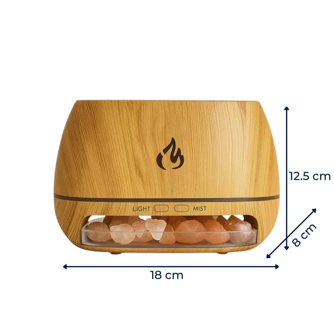 Relieves Dry Air and Aids Sleep – Himalayan Salt Crystal, Quiet Mist and Calming Home Air Wellness Bowlift