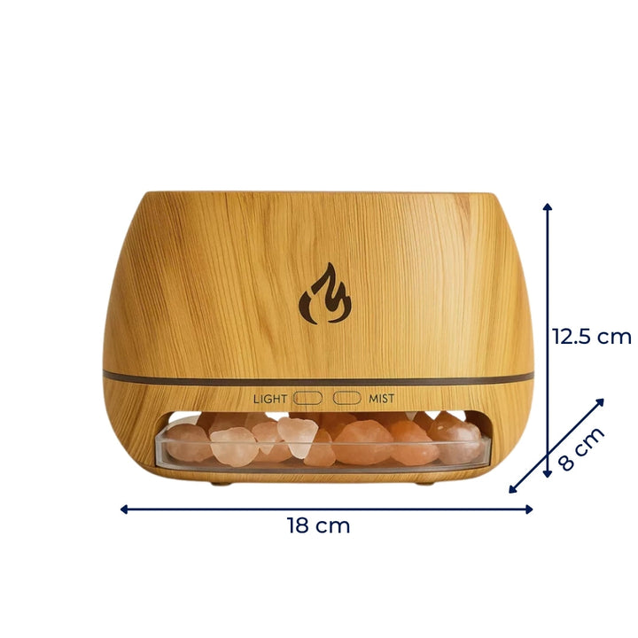 Relieves Dry Air and Aids Sleep – Himalayan Salt Crystal, Quiet Mist and Calming Home Air Wellness Bowlift