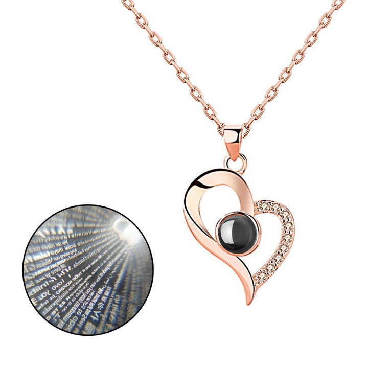 BowLift | Love Projection Heart Necklace (I love you in 100 languages)