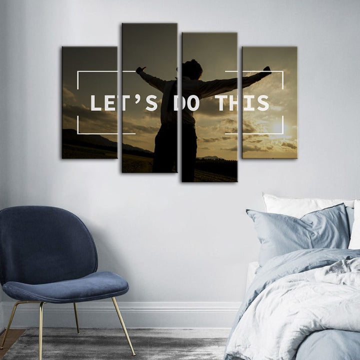 4 Piece Let's Do This - Canvas Wall Art Painting | Bowlift