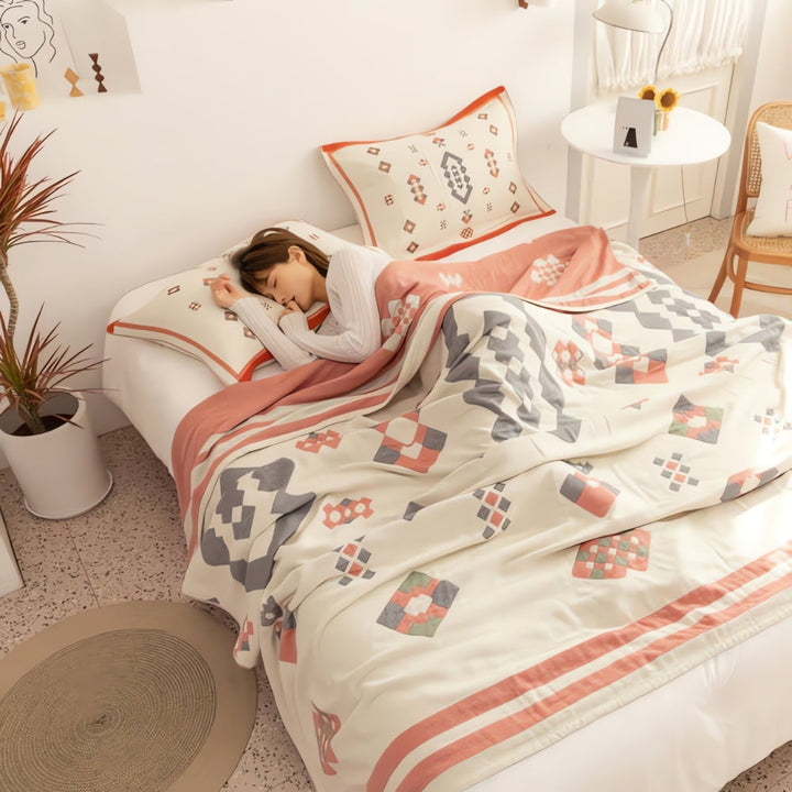 BowLift | Chevron Design Four-Layer Cotton Blanket