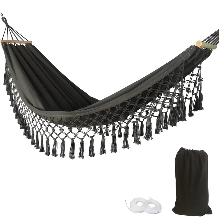 BowLift | Velri Premium Hammock with Wooden Spreader Bars – Indoor & Outdoor Comfort
