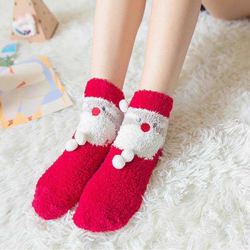 BowLift | 4 Pairs Christmas-themed Coral Fleece Soft Warm Socks
